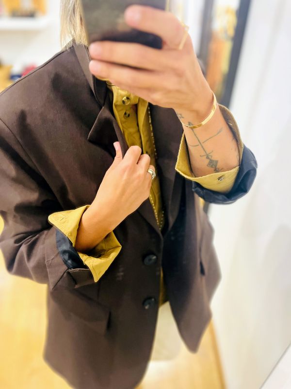 Veste Blazer marron NINETTE moderne et polyvalent