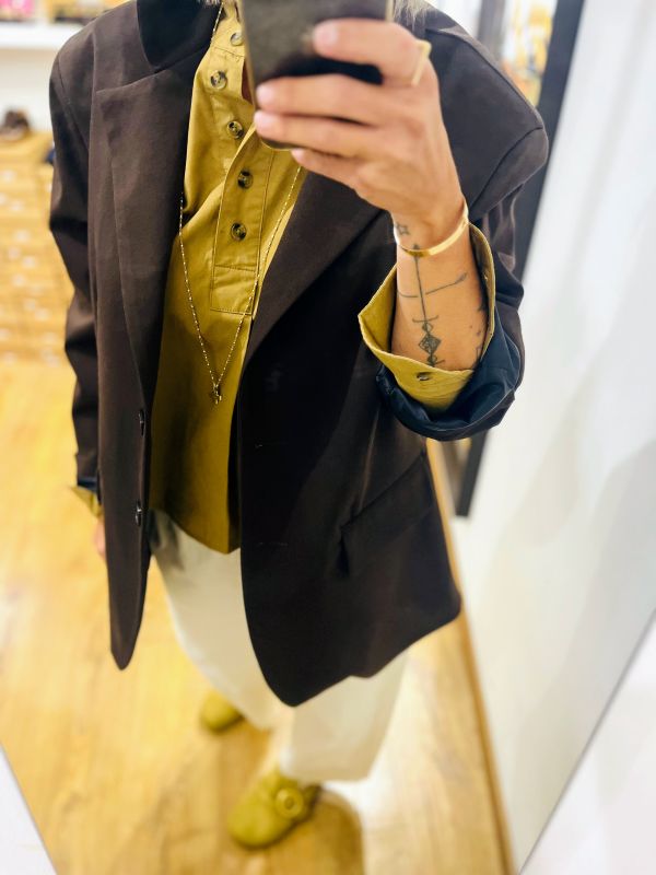 Veste Blazer marron NINETTE moderne et polyvalent