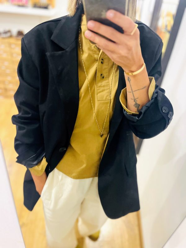 Veste Blazer noir NINETTE moderne et polyvalent