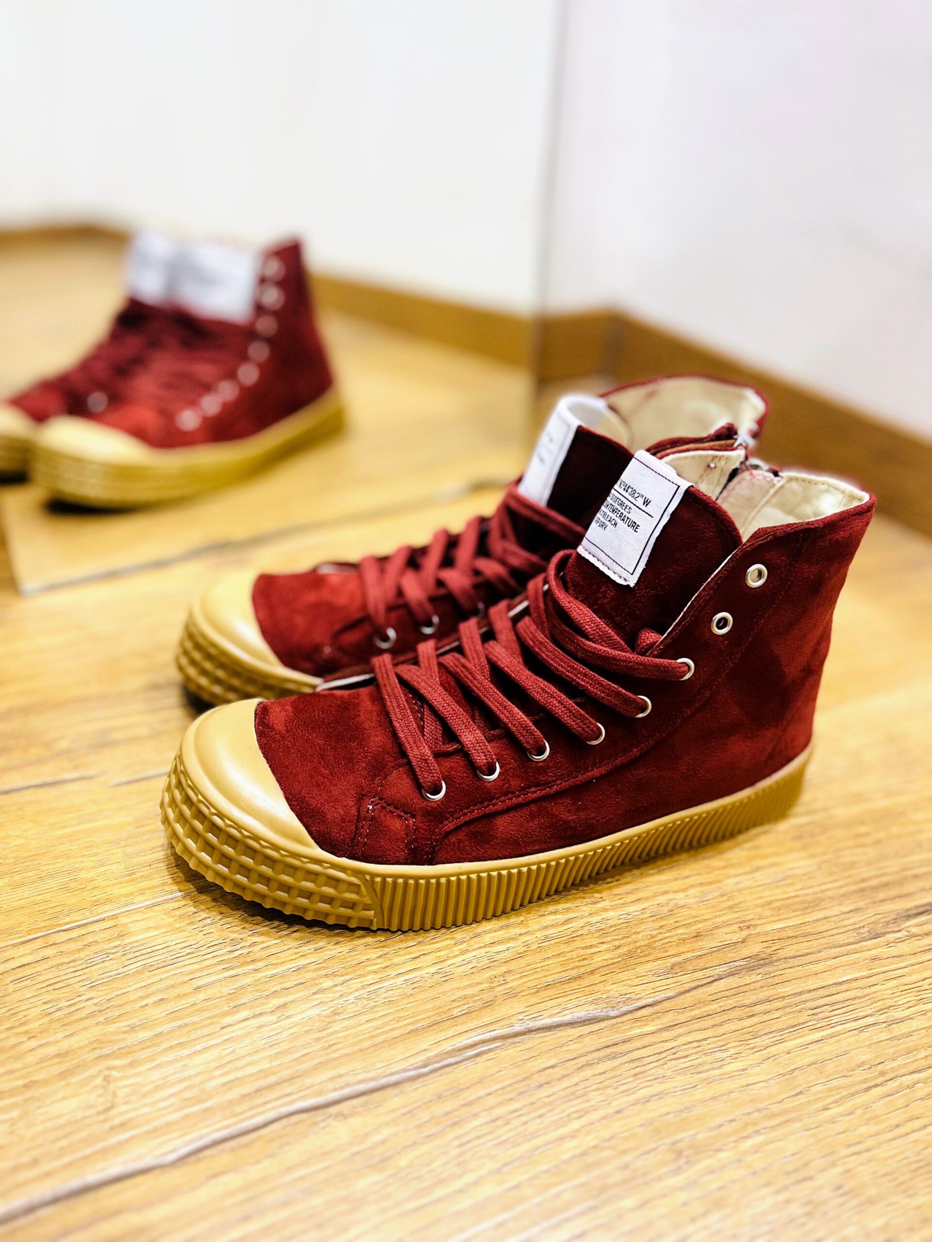Basket montante bordeaux avec zip intérieur