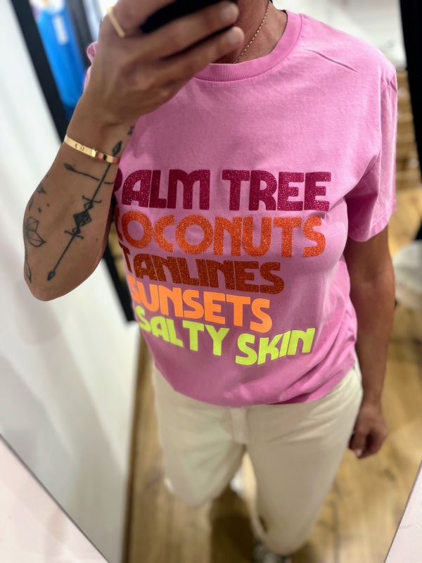 Tee-Shirt rose Vintage